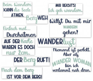 Stickserie - Hiking Wandern Sprüche